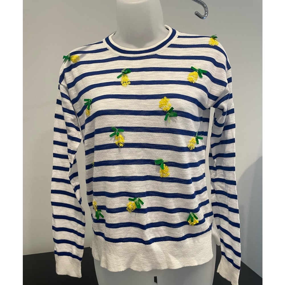Crewcuts Collectible Girls Top Blue Stripes Pineapples